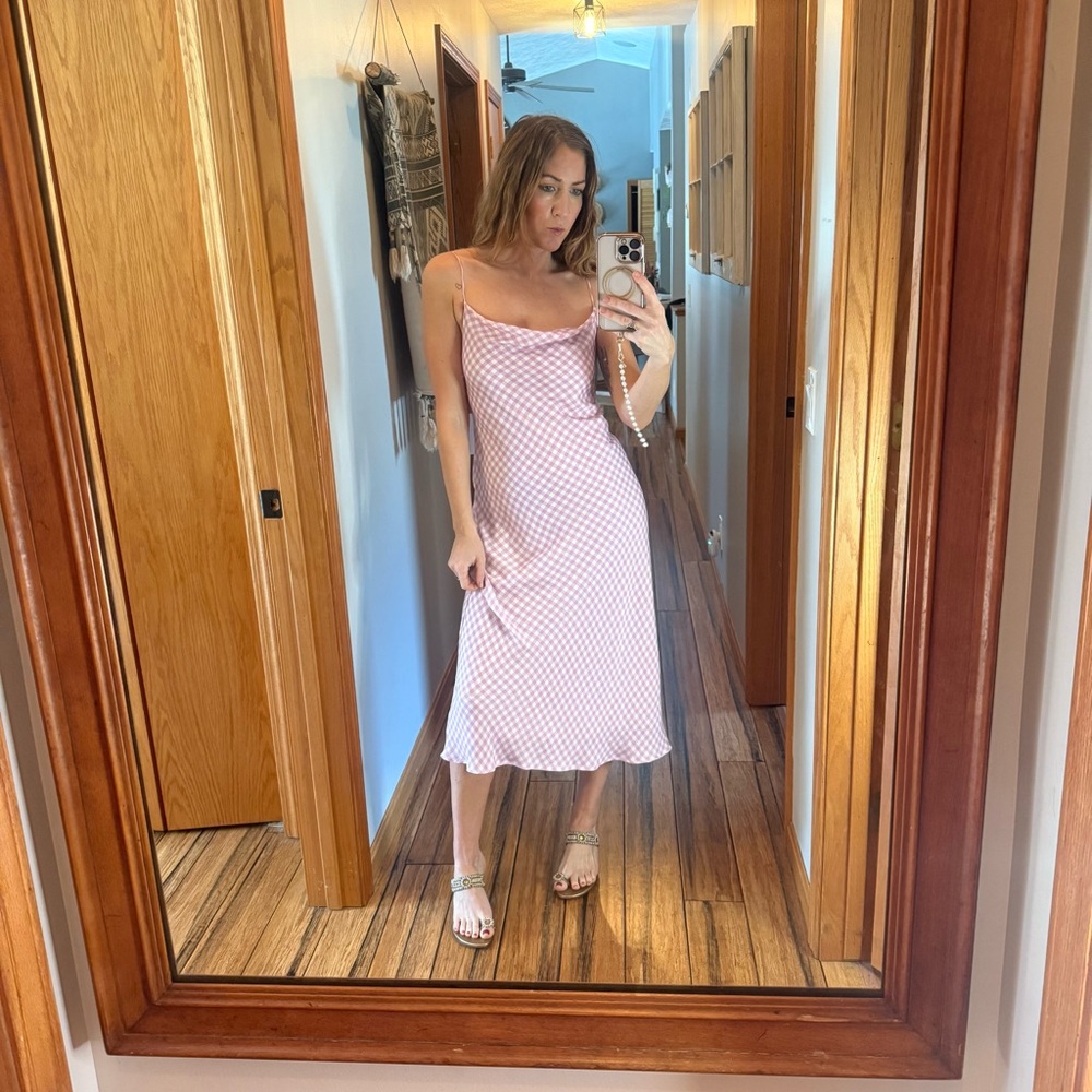 RESA Lavender and white gingham slip dress